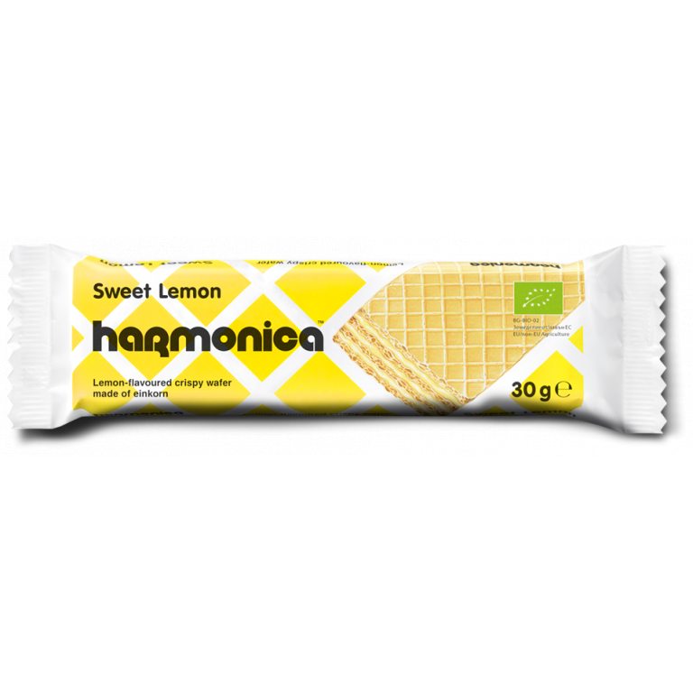 WAFELEK Z SAMOPSZY Z KREMEM MLECZNO - CYTRYNOWYM BIO 30 g - HARMONICA