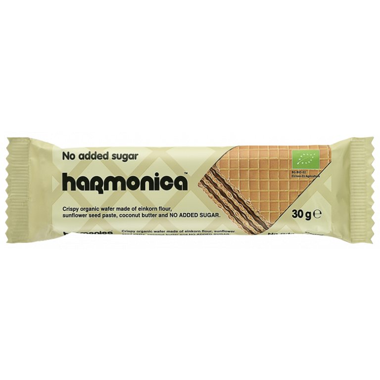 WAFELEK Z SAMOPSZY Z KREMEM MLECZNO - KAKAOWYM BEZ DODATKU CUKRU BIO 30 g - HARMONICA