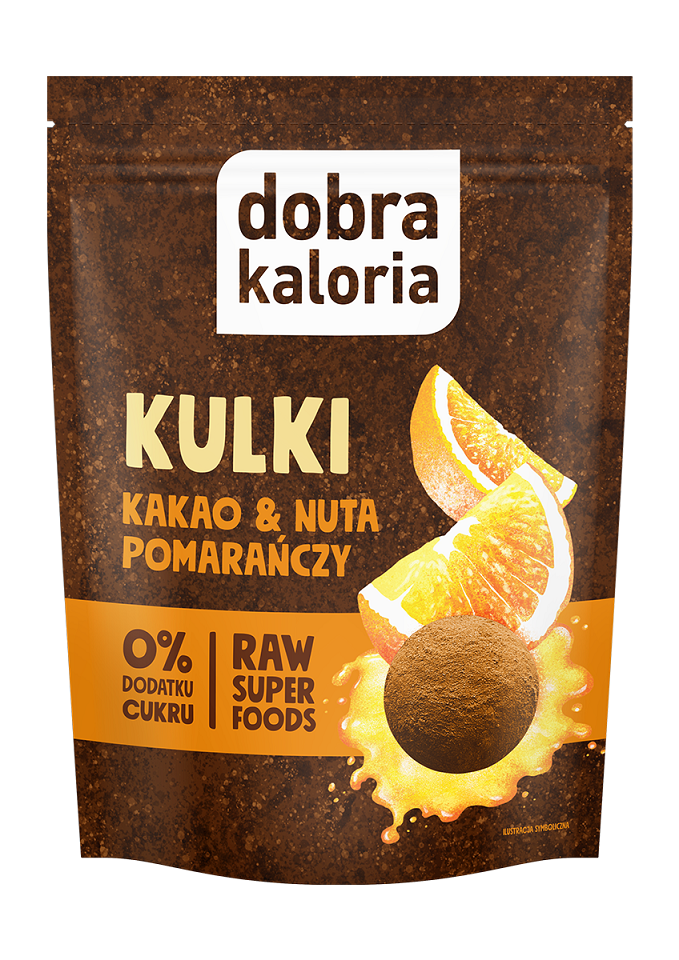 KULKI DAKTYLOWE KAKAO & NUTA POMARAŃCZY BEZ DODATKU CUKRÓW 65 g - DOBRA KALORIA