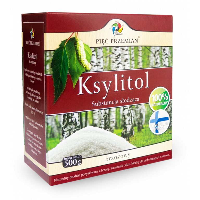 KSYLITOL 500 g (PUDEŁKO PAPIEROWE) - PIĘĆ PRZEMIAN (FINLANDIA)