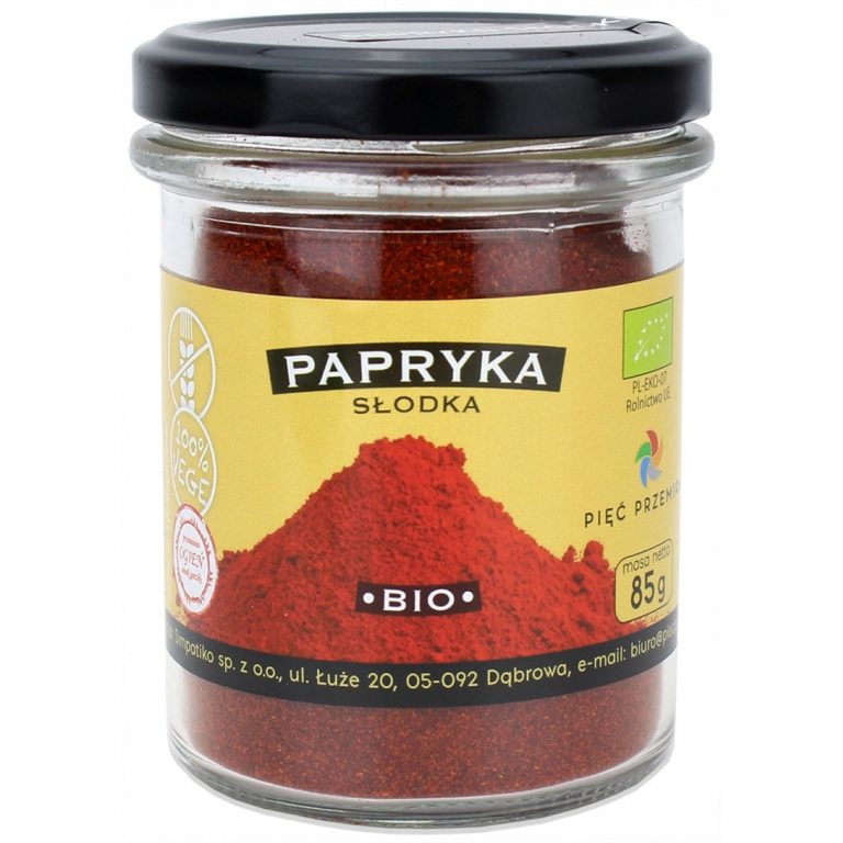 PAPRYKA SŁODKA MIELONA BEZGLUTENOWA BIO 85 g - PIĘĆ PRZEMIAN