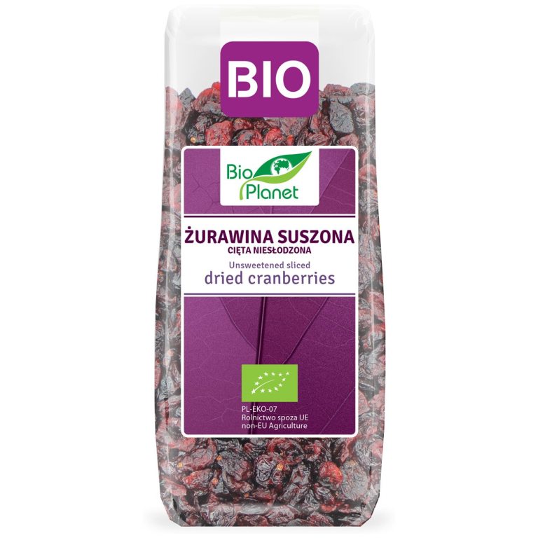 ŻURAWINA SUSZONA CIĘTA NIESŁODZONA BIO 100 g - BIO PLANET