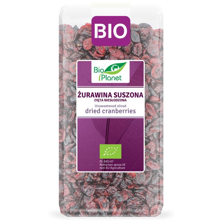 ŻURAWINA SUSZONA CIĘTA NIESŁODZONA BIO 400 g - BIO PLANET