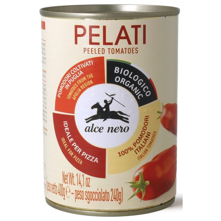 POMIDORY PELATI BEZ SKÓRY BIO 400 g (240 g) - ALCE NERO