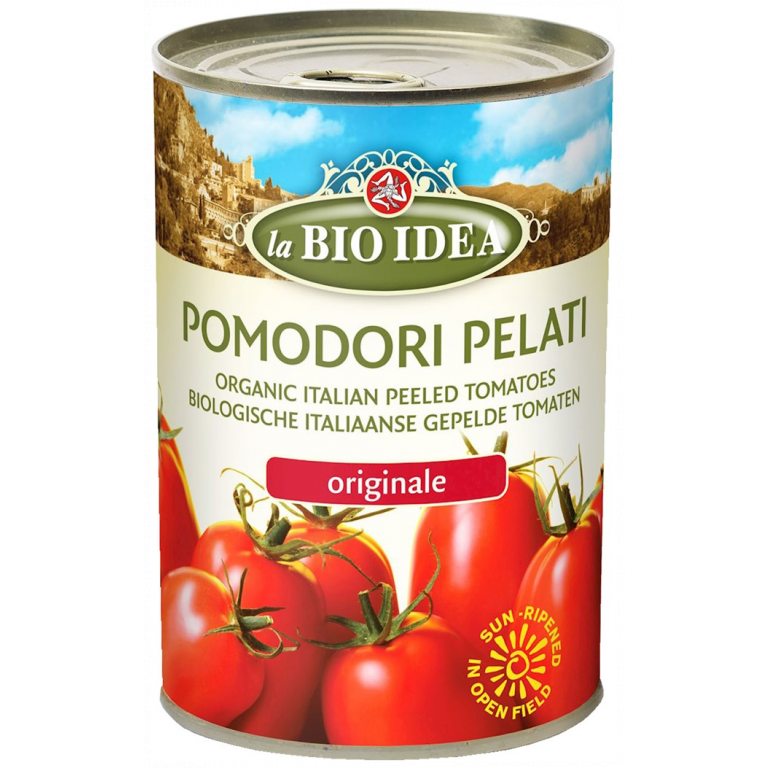 POMIDORY PELATI BEZ SKÓRY BIO 400 g (240 g) - LA BIO IDEA