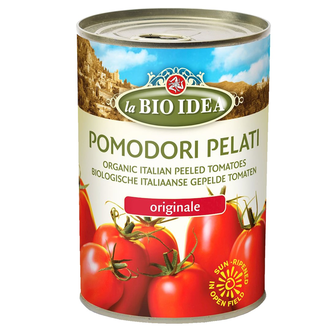 POMIDORY PELATI BEZ SKÓRY BIO 400 g (240 g) - LA BIO IDEA