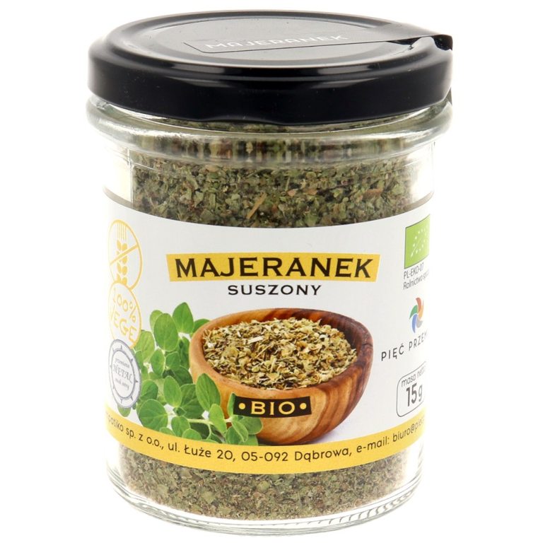 MAJERANEK SUSZONY BEZGLUTENOWY BIO 15 g - PIĘĆ PRZEMIAN
