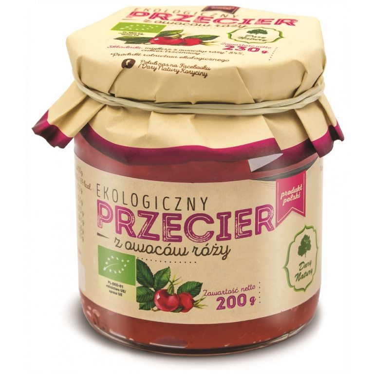 PRZECIER Z OWOCÓW RÓŻY BIO 200 g - DARY NATURY