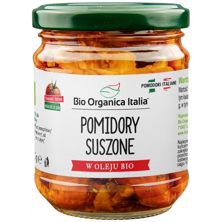 POMIDORY SUSZONE W OLEJU BIO 190 g (SŁOIK) - BIO ORGANICA ITALIA