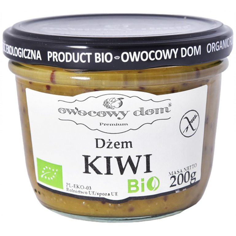 DŻEM Z MINI KIWI O OBNIŻONEJ ZAWARTOŚCI CUKRU BEZGLUTENOWY BIO 200 g - OWOCOWY DOM