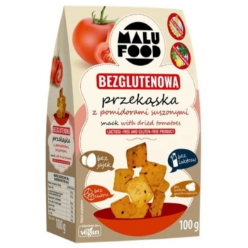 PRZEKĄSKA Z SUSZONYMI POMIDORAMI BEZ CUKRU BEZGLUTENOWA 100 g - MALU FOOD