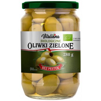 OLIWKI ZIELONE BEZ PESTEK W ZALEWIE BIO 280 g (150 g)- VITALIANA