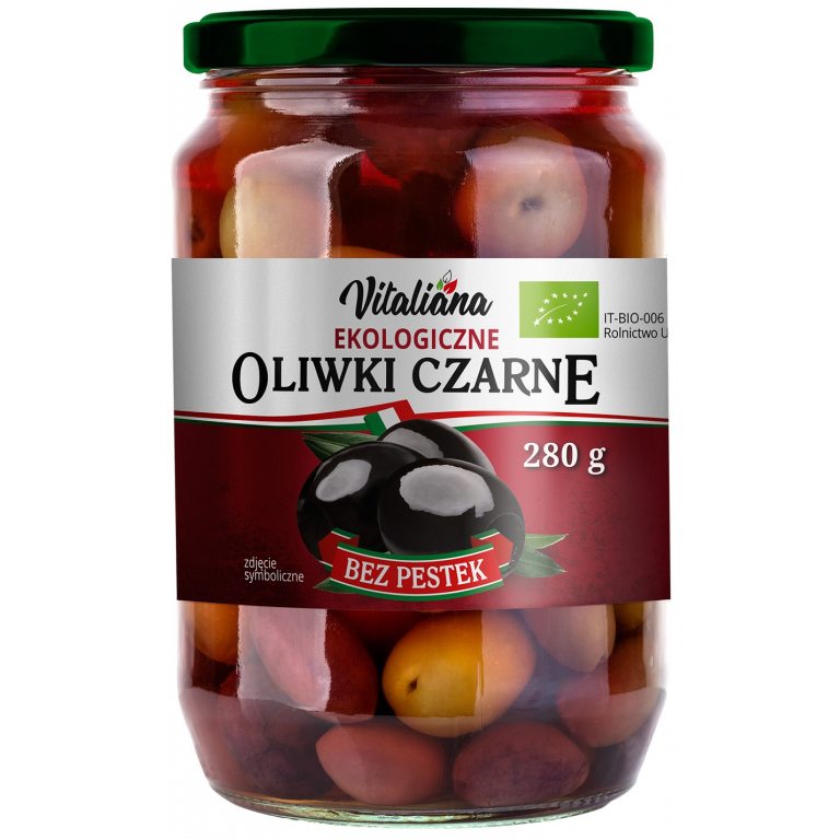 OLIWKI CZARNE BEZ PESTEK W ZALEWIE BIO 280 g (150 g) - VITALIANA