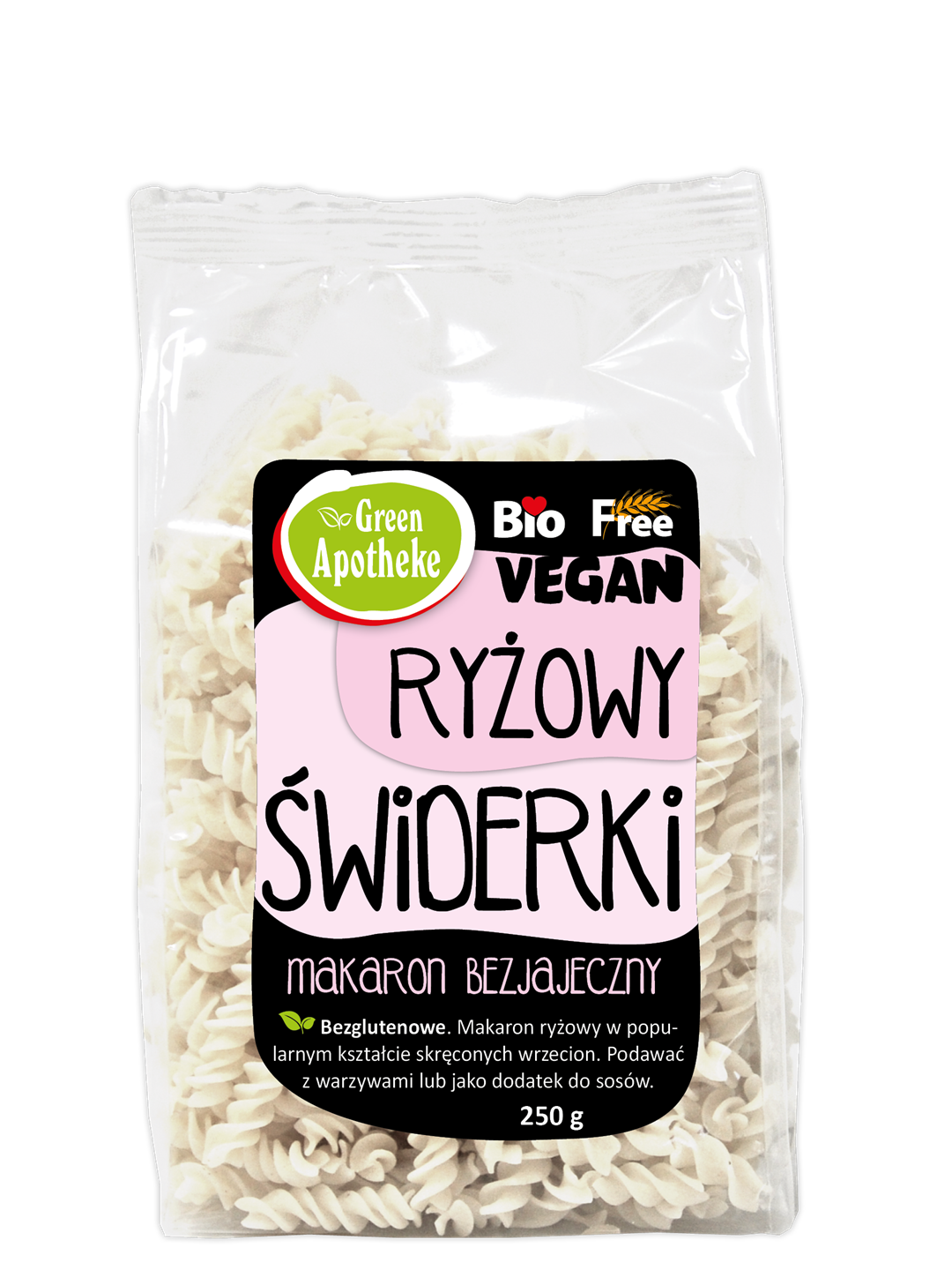 MAKARON (RYŻOWY) ŚWIDERKI FUSILLI BEZGLUTENOWY BIO 250 g - APOTHEKE