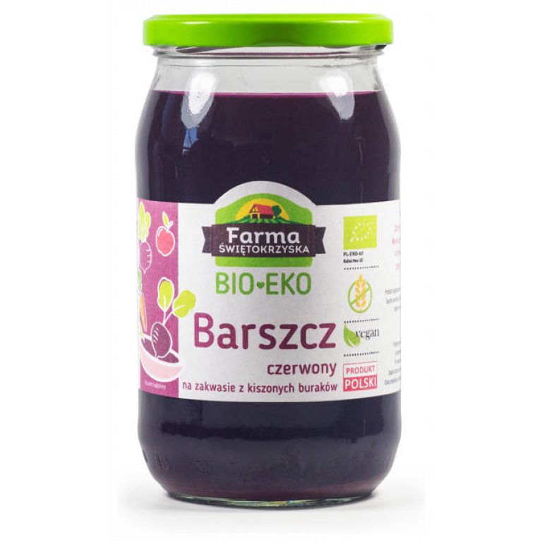 BARSZCZ CZERWONY NA ZAKWASIE Z BURAKÓW KISZONYCH BEZGLUTENOWY BIO 720 ml (SŁOIK) - FARMA ŚWIĘTOKRZYSKA