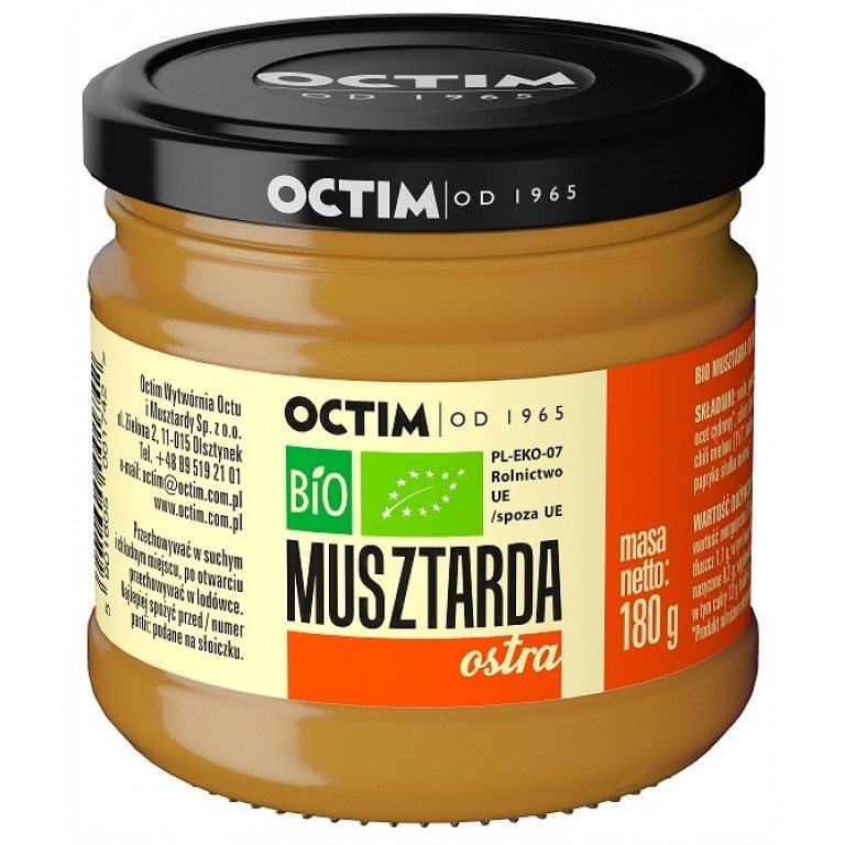 MUSZTARDA OSTRA BIO 180 g - OCTIM