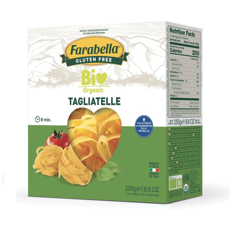 MAKARON (KUKURYDZIANO - RYŻOWY) TAGLIATELLE BEZGLUTENOWY BIO 250 g - FARABELLA