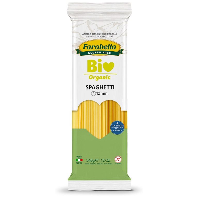 MAKARON (KUKURYDZIANO - RYŻOWY) SPAGHETTI BEZGLUTENOWY BIO 340 g - FARABELLA
