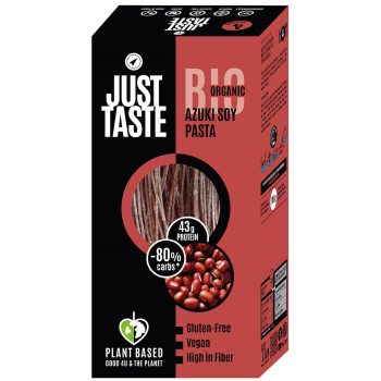 MAKARON PROTEINOWY (Z SOI I FASOLI CZERWONEJ ADZUKI) SPAGHETTI BEZGLUTENOWY BIO 250 g - JUST TASTE