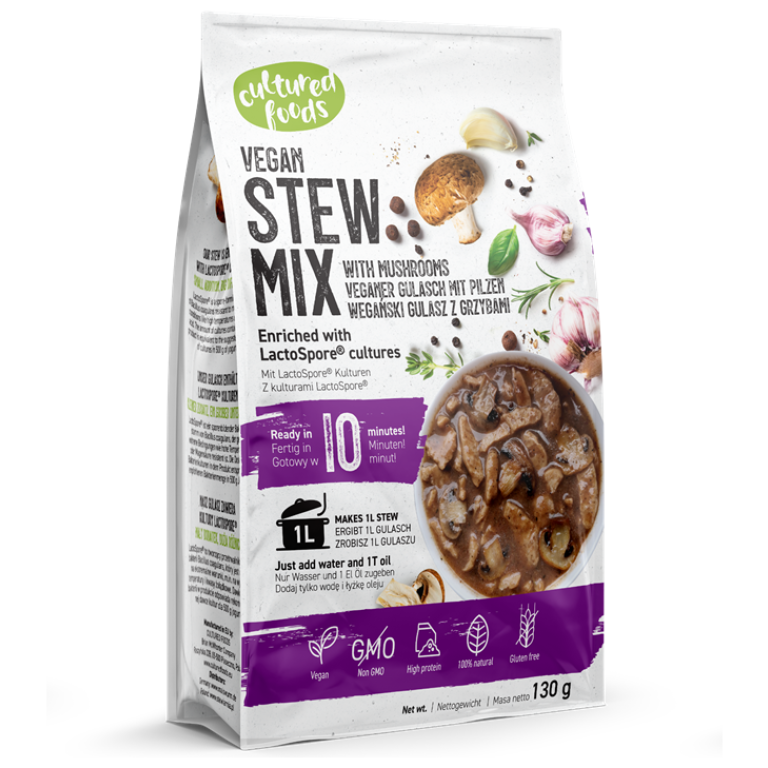 MIESZANKA NA GULASZ WEGAŃSKI Z GRZYBAMI BEZGLUTENOWY 130 g - CULTURED FOODS