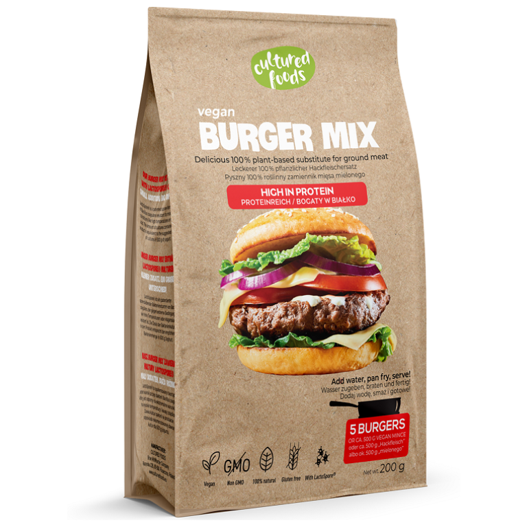 ZAMIENNIK MIĘSA MIELONEGO NA BURGERY BEZGLUTENOWY 200 g - CULTURED FOODS