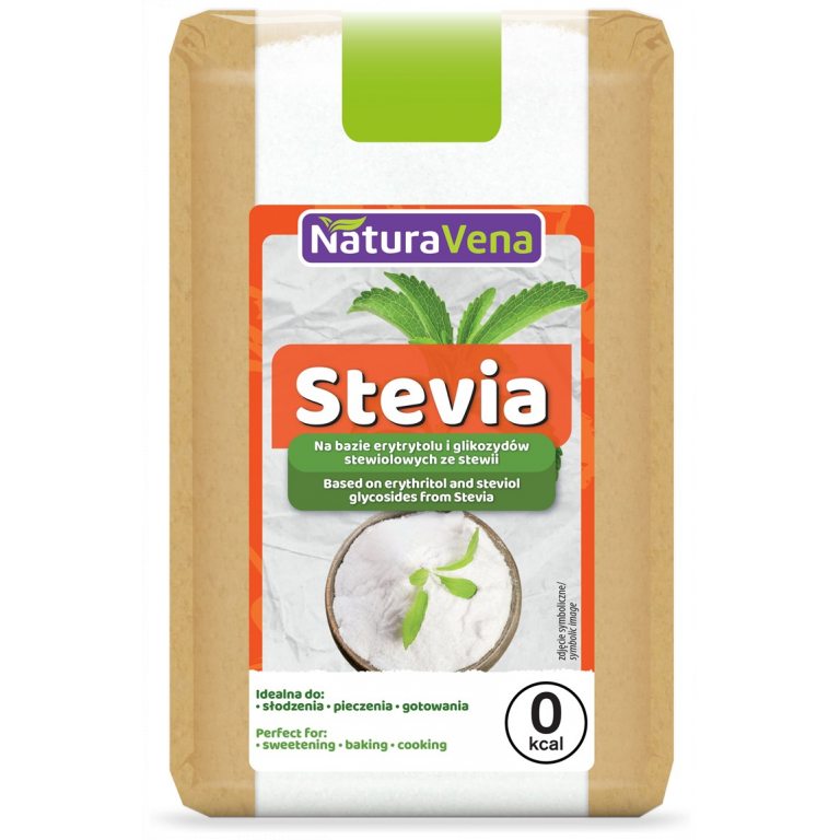 STEVIA (NA BAZIE ERYTRYTOLU I GLIKOZYDÓW STEWIOLOWYCH ZE STEWII) 500 g - NATURAVENA