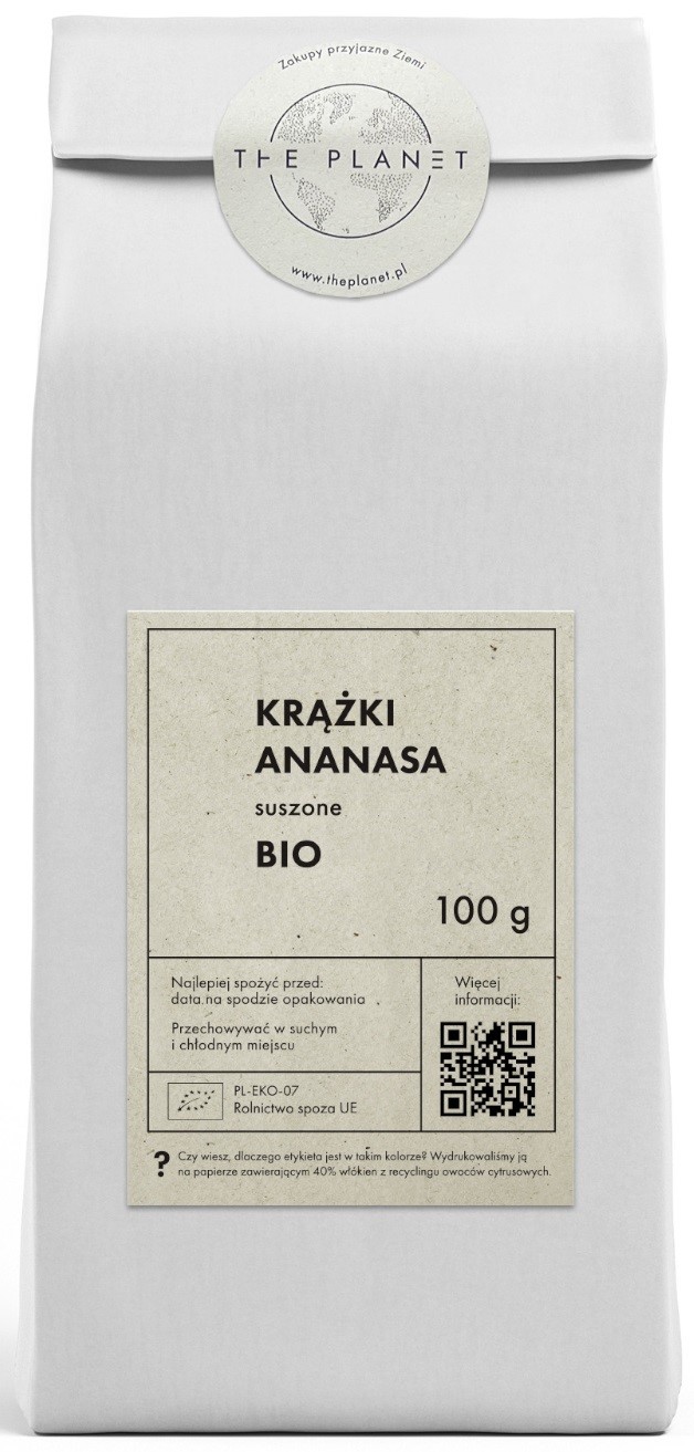 ANANAS SUSZONY KRĄŻKI BIO 100 g - THE PLANET