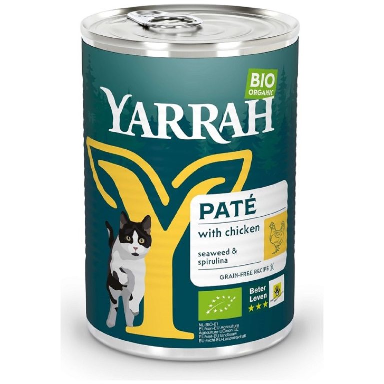 (DLA KOTA DOROSŁEGO) PASZTET Z KURCZAKA Z ALGAMI MORSKIMI BIO 400 g - YARRAH