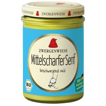 MUSZTARDA ŚREDNIO OSTRA BEZGLUTENOWA BIO 160 ml - ZWERGENWIESE