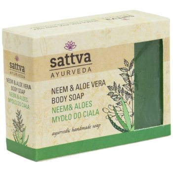MYDŁO W KOSTCE DO CIAŁA NEEM I ALOES 125 g - SATTVA (AYURVEDA)