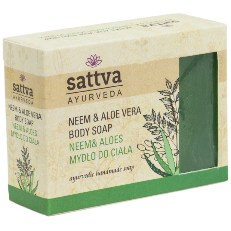 MYDŁO W KOSTCE DO CIAŁA NEEM I ALOES 125 g - SATTVA (AYURVEDA)