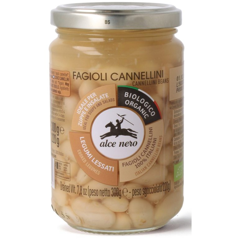 FASOLA CANNELLINI W ZALEWIE BIO 300 g (220 g) (SŁOIK) - ALCE NERO