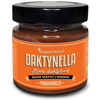 KREM KOKOSOWO - DAKTYLOWY POMARAŃCZA BEZGLUTENOWY BIO 190 g - ORGANICHOUSE (DAKTYNELLA)