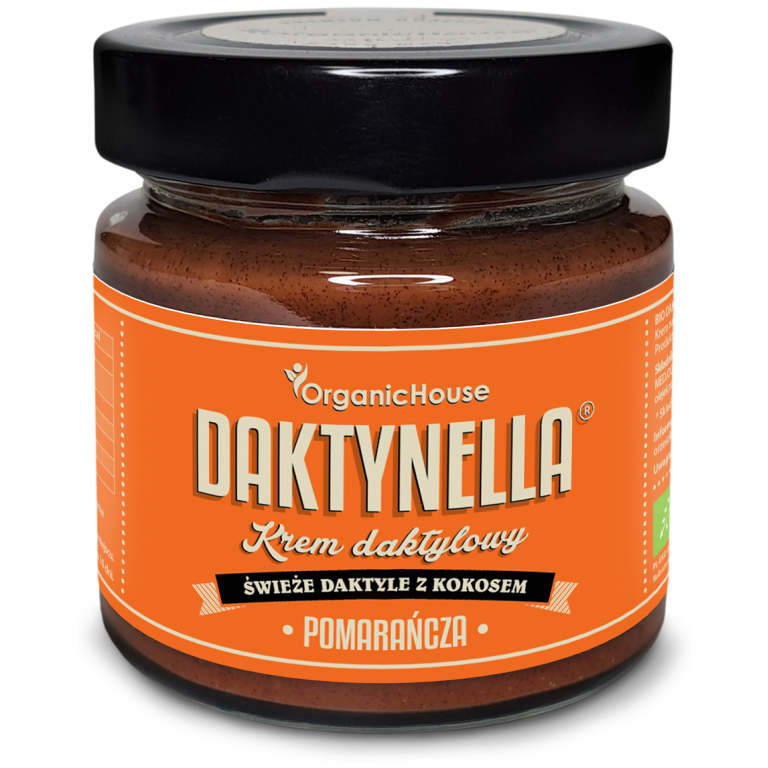 KREM KOKOSOWO - DAKTYLOWY POMARAŃCZA BEZGLUTENOWY BIO 190 g - ORGANICHOUSE (DAKTYNELLA)